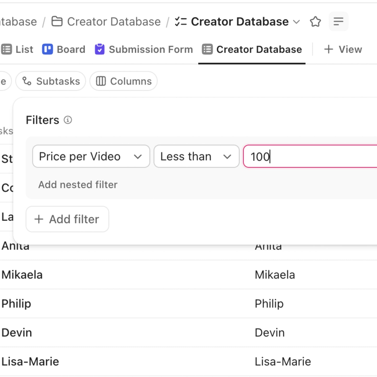 22,000+ UGC Creator Database